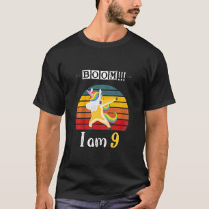 Camiseta Niños Dabbing Unicornio Cumpleaños 9 Años Siendo A