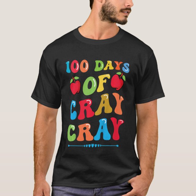 Camiseta Niños de 100 días de frío - manzanas y libros (Anverso)