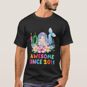 Camiseta Niños De 10 Años Tema De La Sirenita De Cumpleaños