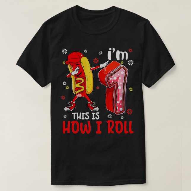 Camiseta Niños de 1 año Dabbing Hot Dog Nacimiento Niño H (Diseño del anverso)