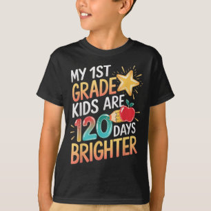 Camiseta Niños de 1er Grado 120 Días de Escuela Maestro más