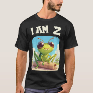 Camiseta Niños de 2 años Cumpleaños 2 Grillos Niño Niña Gri