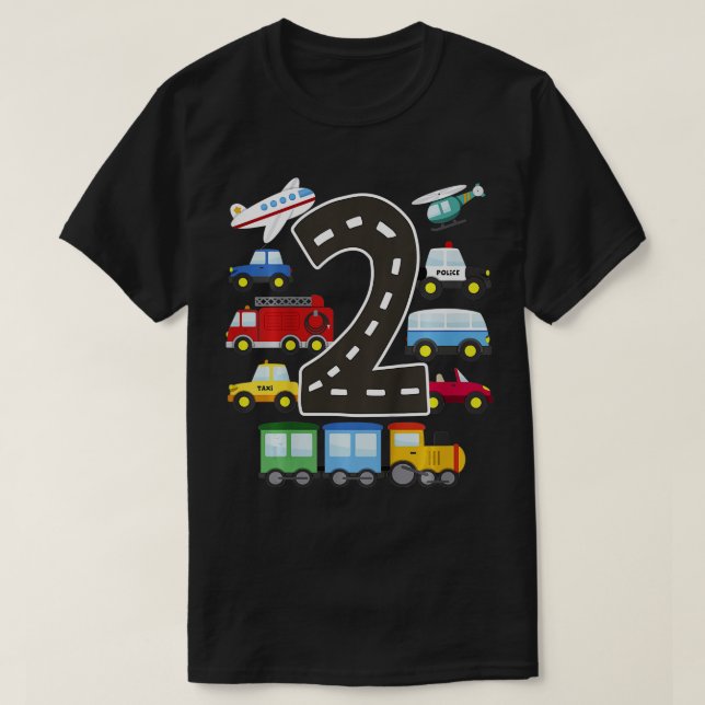 Camiseta Niños de 2 años de edad de transporte (Diseño del anverso)
