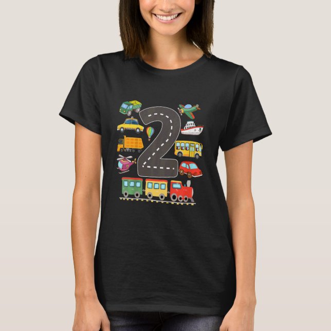 Camiseta Niños de 2 años de edad de transporte Cumpleaños 2 (Anverso)