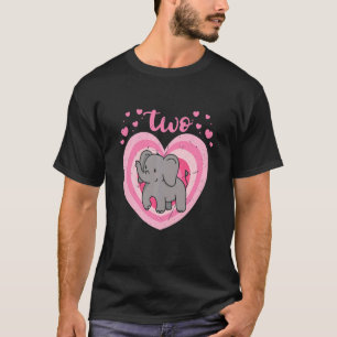 Camiseta Niños de 2 años de edad elefante lindo Chica de cu