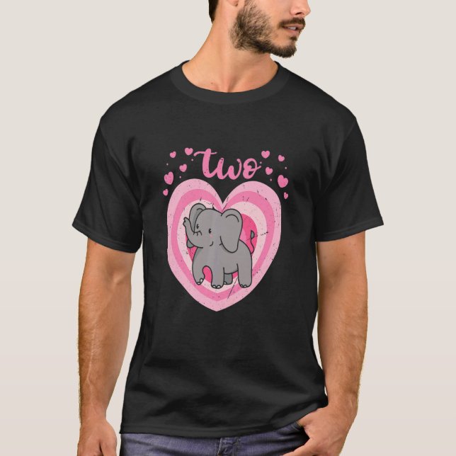 Camiseta Niños de 2 años de edad elefante lindo Chica de cu (Anverso)