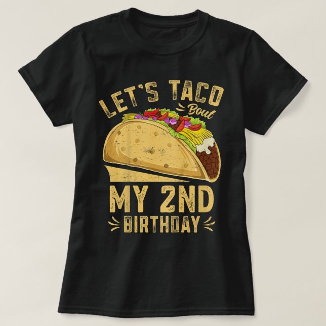 Camiseta Niños de 2 años divertidos taco por mi segundo nac (Diseño del anverso)