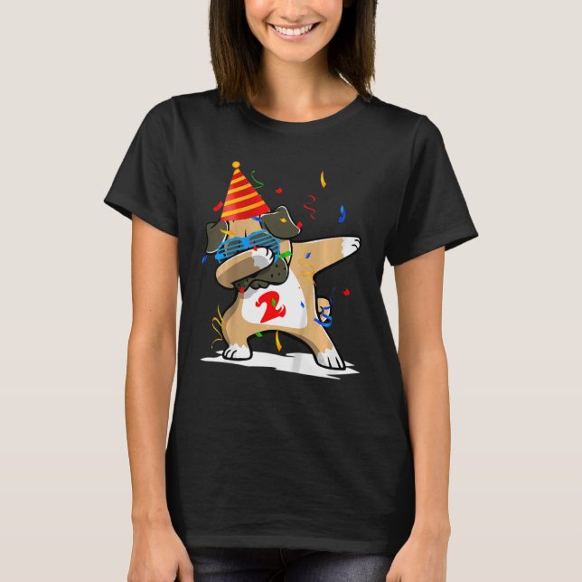 Camiseta Niños De 2 Años Pug Dabbing Segundo Nacimiento Par (Anverso)
