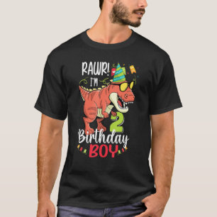 Camiseta Niños de 2 años Rawr Segundo cumpleaños Niño T Rex