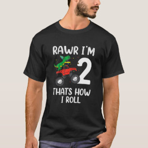 Camiseta Niños De 2 Años Rawr Segundo Cumpleaños Niño T Rex