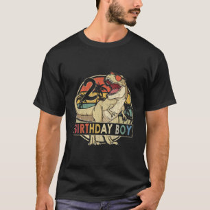 Camiseta Niños De 2 Años Segundo Cumpleaños Niño Rex Dinosa