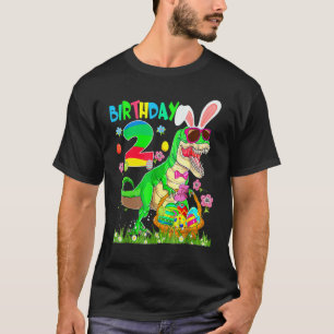 Camiseta Niños de 2 años T Rex Dinosaur Easter Bunny Egg 2n