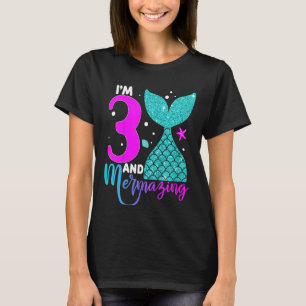 Camiseta Niños de 3 años Chica Segunda Sirenita de cumpleañ