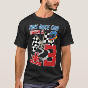 Camiseta Niños de 3 años de edad Carro Race Cumpleaños Terc