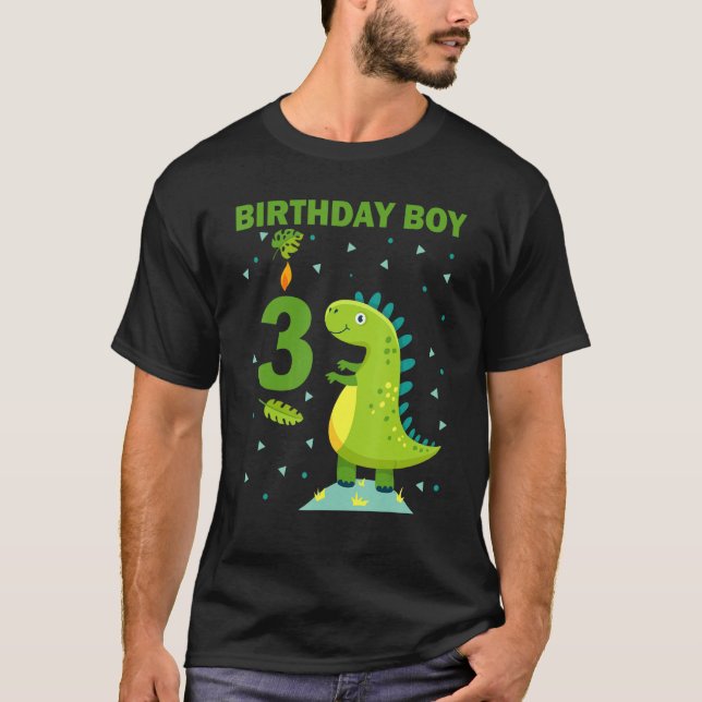 Camiseta Niños de 3 años de edad Dinosaurio Ro (Anverso)