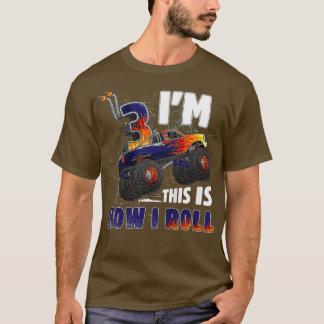 Camiseta Niños de 3 años de edad monstruo camión de cumplea