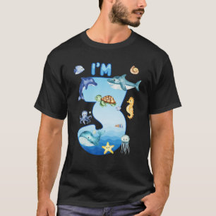 Camiseta Niños De 3 Años De Edad Océano Vida Ballena Tib