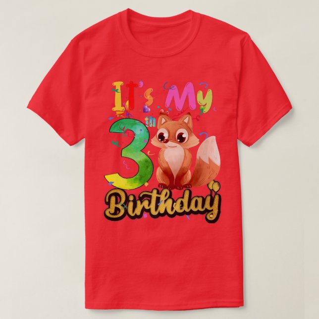 Camiseta Niños De 3 Años De Edad Para Cumpleaños (Diseño del anverso)