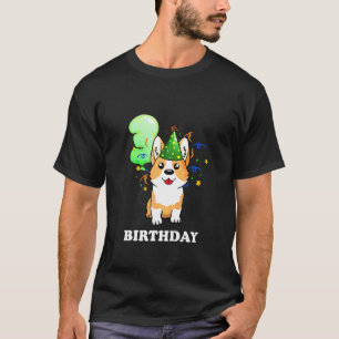 Camiseta Niños de 3 años niño cumpleaños 3 Corgi cachorro p