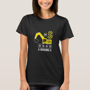 Camiseta Niños de 3 años y aplastándolo Excavadora del terc