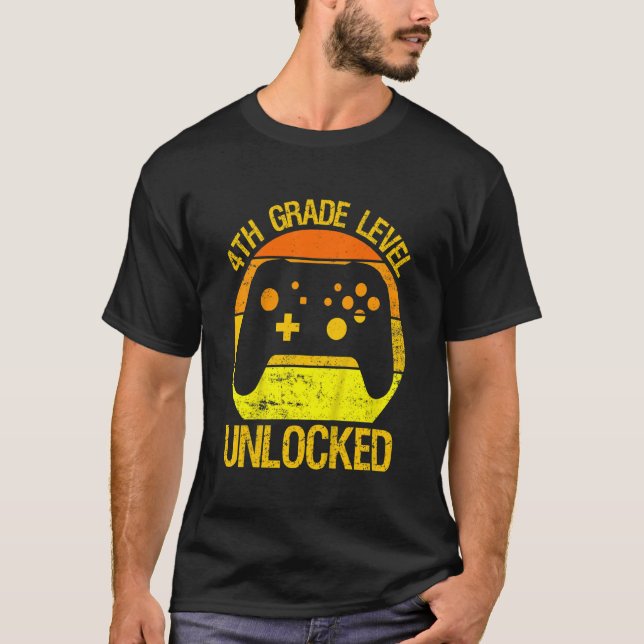 Camiseta Niños de 4º nivel de nivel Videojuego desbloqueado (Anverso)