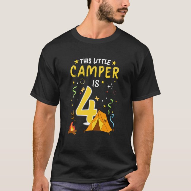 Camiseta Niños de 4 años Camper Kids Camping de 4 cumpleaño (Anverso)