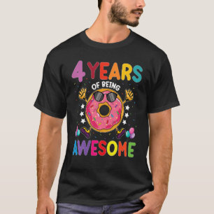 Camiseta Niños de 4 años Chicas de nogal de cumpleaños 4 Bi