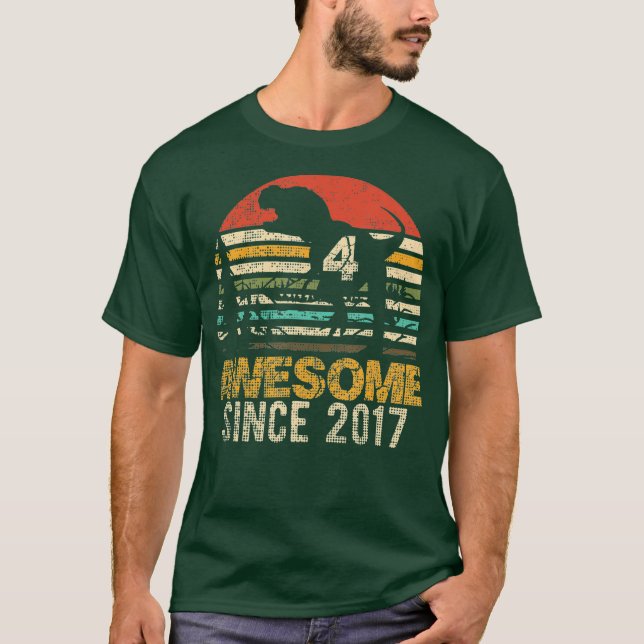 Camiseta Niños de 4 años de dinosaurio desde (Anverso)