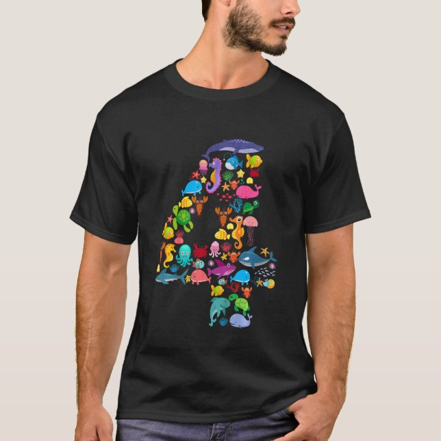 Camiseta Niños De 4 Años De Edad Animales Marítimos Turtle  (Anverso)