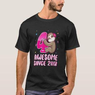 Camiseta Niños de 4 años de edad Chica de cuarto cumpleaños