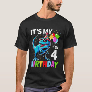 Camiseta Niños de 4 años de edad Dinosaurio de 4 años