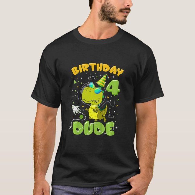 Camiseta Niños de 4 años de edad Dinosaurios Espacio Ultrat (Anverso)