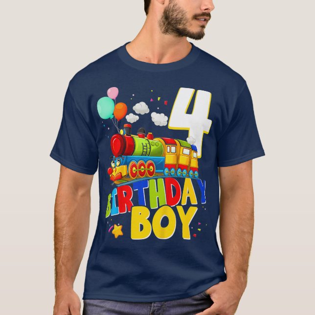 Camiseta Niños De 4 Años De Tren De Cumpleaños (Anverso)