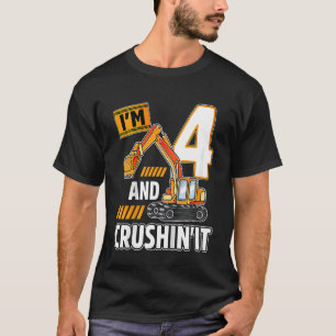 Camiseta Niños de 4 años excavadora de construcción de vehí