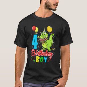 Camiseta Niños de 4 años T Rex Dinosaurio 4º cumpleaños Pa