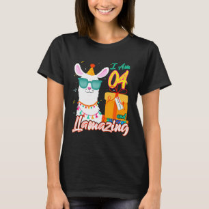 Camiseta Niños de 4 años y llamando a llama cuarto nacimien