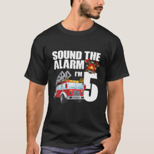 Camiseta Niños de 5 años bomberos Camión de cumpleaños de b