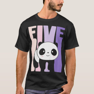 Camiseta Niños de 5 años Cute Panda Chica de cumpleaños 5º 