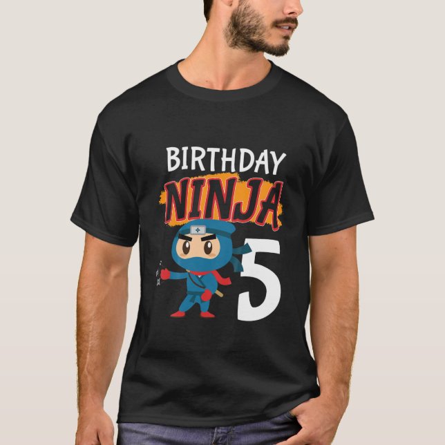 Camiseta Niños De 5 Años De Edad 5ª Nochia Nacimiento Niños (Anverso)