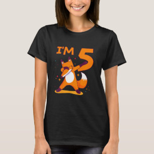 Camiseta Niños de 5 años de edad Animal Dabbing Fox 5º cump