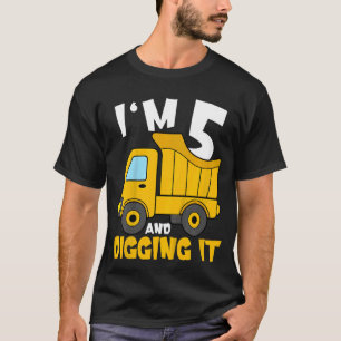 Camiseta Niños de 5 años de edad Camión de Construcción Cut