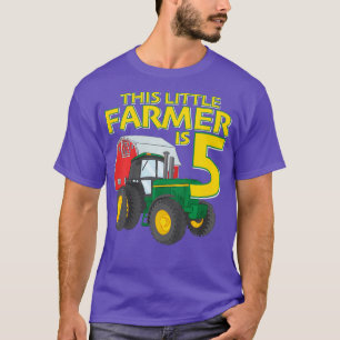 Camiseta Niños de 5 años de edad Green Farm Tractor Cumplea