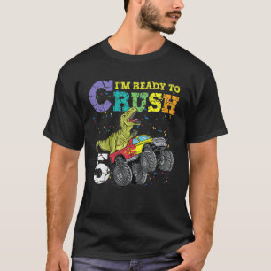 Camiseta Niños De 5 Años De Edad Quinto Cumpleaños Dinosaur