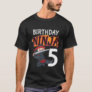 Camiseta Niños de 5 años de edad Quinto Ninja Nacimiento Ni
