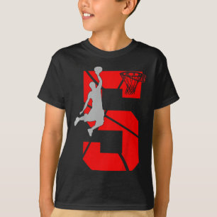 Camiseta Niños de 5 años Fiesta de cumpleaños de 5º básquet