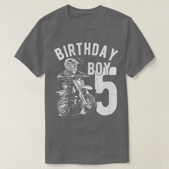 Camiseta Niños de 5 años niño niño Cumpleaños Dirt bike Mot (Diseño del anverso)
