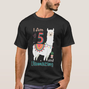 Camiseta Niños De 5 Años Y Llamando A Llama A Quinto Nacimi