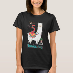 Camiseta Niños De 5 Años Y Llamando A Llama A Quinto Nacimi