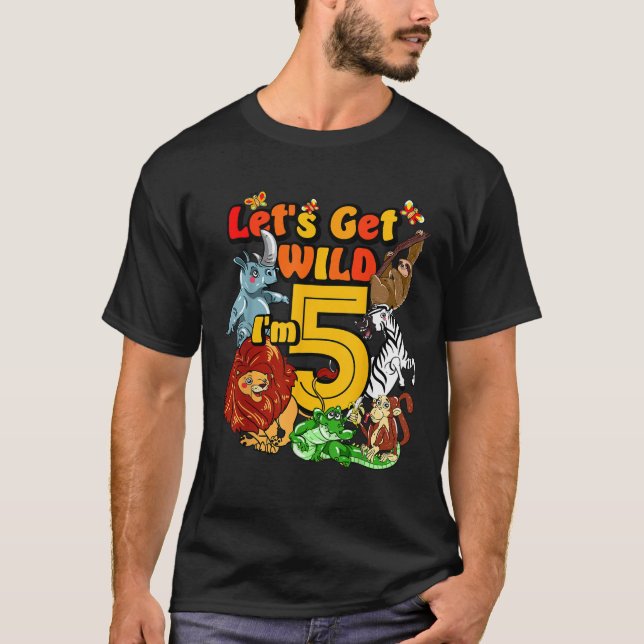 Camiseta Niños de 5 años Zoológico Nacimiento Shirt Safari  (Anverso)