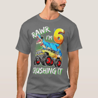 Camiseta Niños de 6 años Chica de cumpleaños T rex 6º cumpl